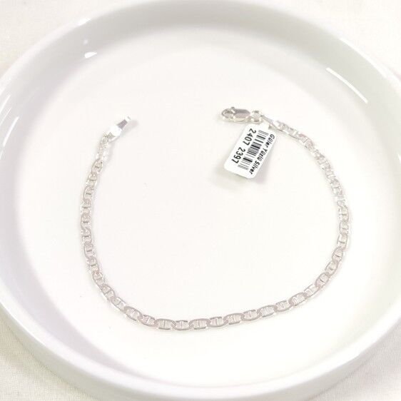 3,20 MM BARLI GÜMÜŞ ERKEK BİLEKLİK 20 CM