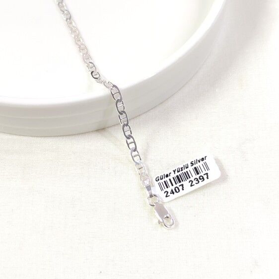 3,20 MM BARLI GÜMÜŞ ERKEK BİLEKLİK 20 CM