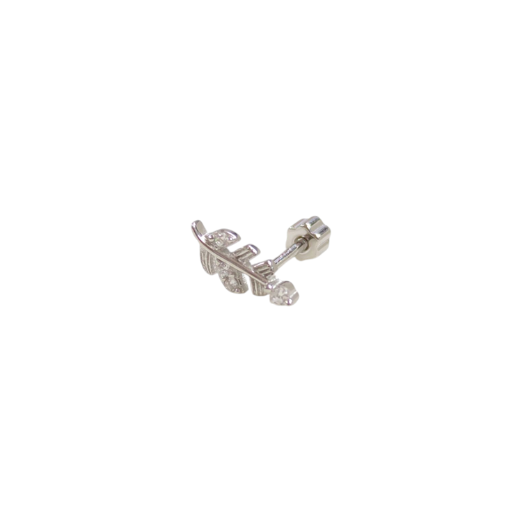 TAŞLI YAPRAK GÜMÜŞ TRAGUS PIERCING