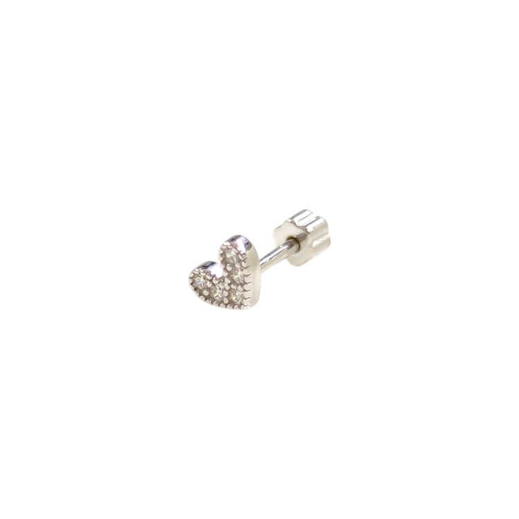 TAŞLI KALP GÜMÜŞ TRAGUS PIERCING