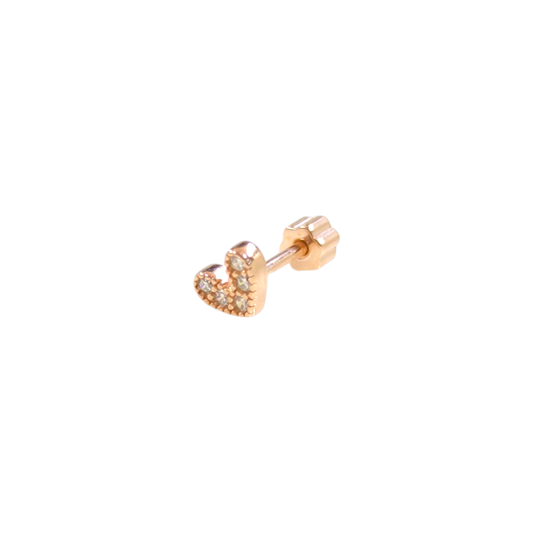 TAŞLI KALP GÜMÜŞ TRAGUS PIERCING