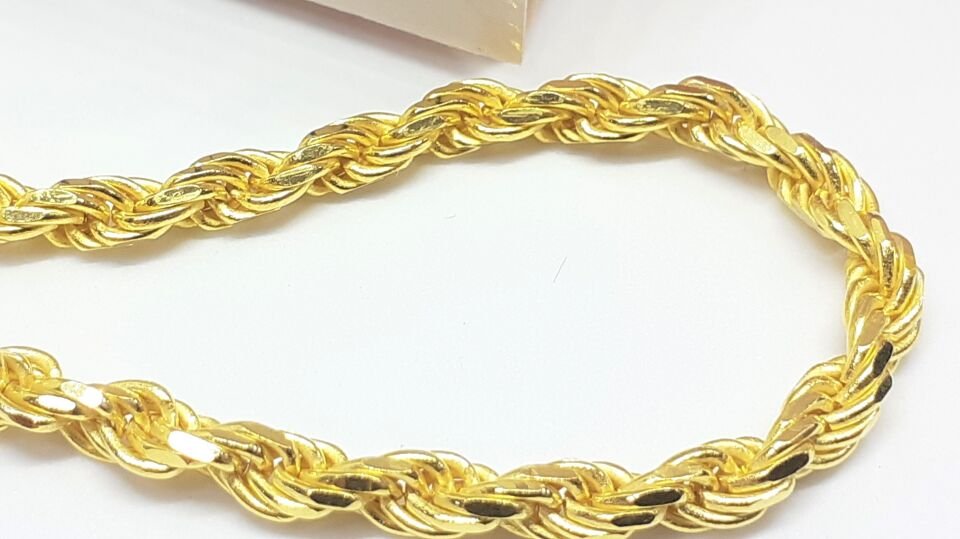 ITALY DAMGALI 60 MİKRON BURGU HALAT GÜMÜŞ KOLYE ZİNCİR (55 CM)