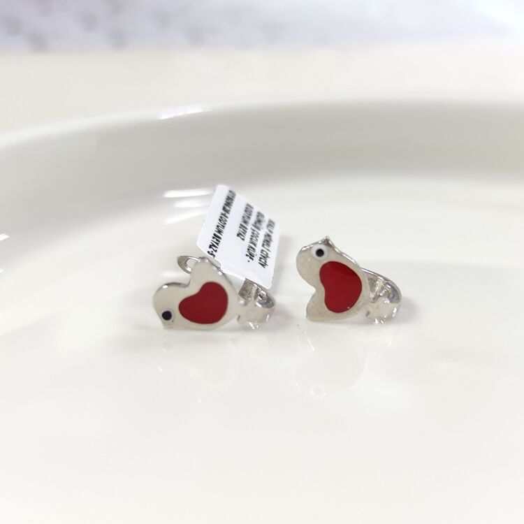 KALP MİNELİ CİVCİV GÜMÜŞ ÇOCUK KÜPE