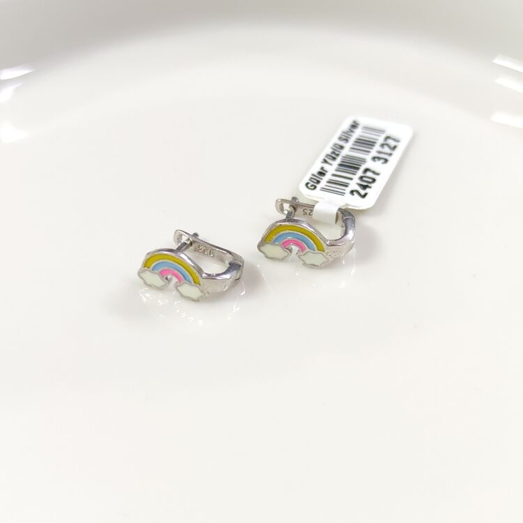 GÖKKUŞAĞI MİNELİ GÜMÜŞ ÇOCUK KÜPE