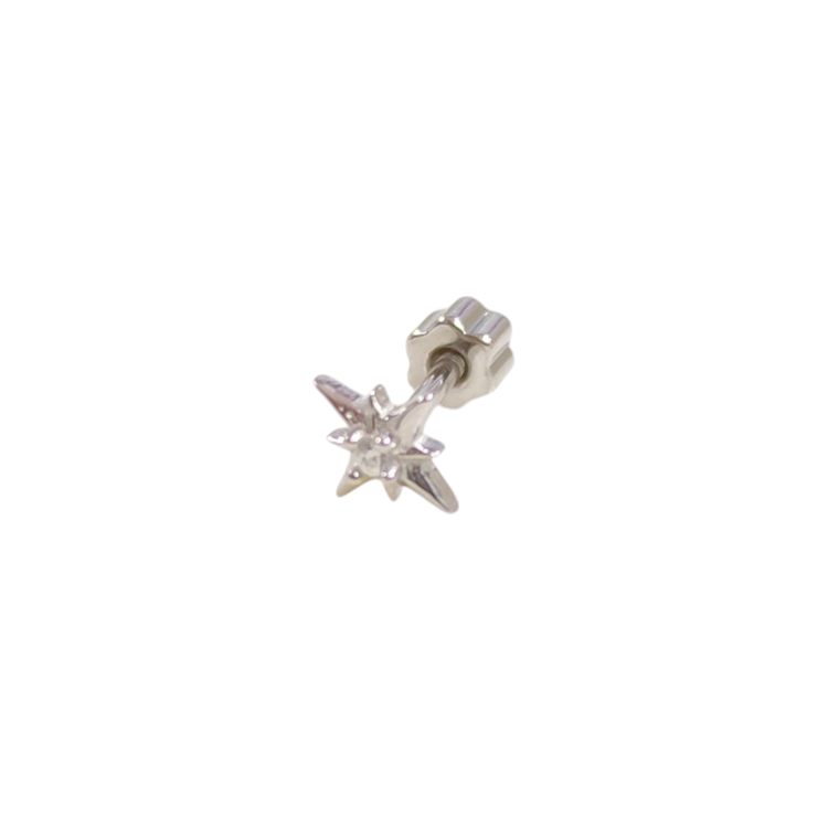 TAŞLI KUTUP GÜMÜŞ TRAGUS PIERCING