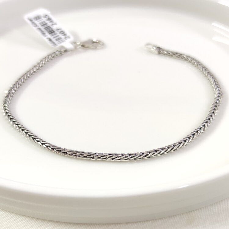 2,50 MM GÜMÜŞ TİLKİ KUYRUĞU ZİNCİR BİLEKLİK 20 CM