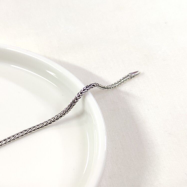 2,50 MM GÜMÜŞ TİLKİ KUYRUĞU ZİNCİR BİLEKLİK 20 CM