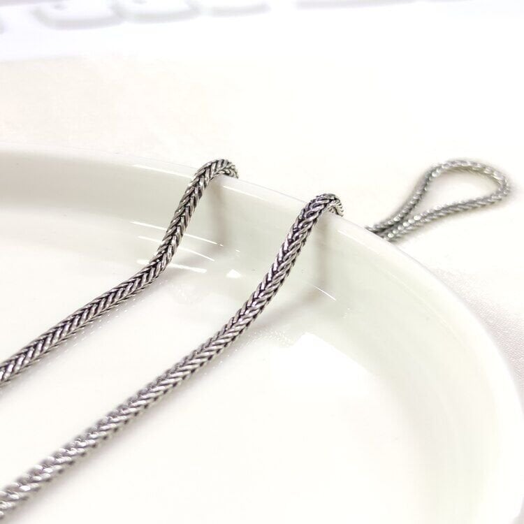 2,30 MM GÜMÜŞ TİLKİ KUYRUĞU KÜP ZİNCİR KOLYE 65 CM