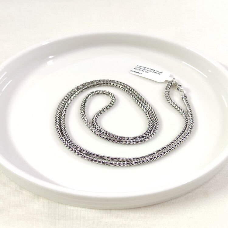 2,30 MM GÜMÜŞ TİLKİ KUYRUĞU KÜP ZİNCİR KOLYE 65 CM
