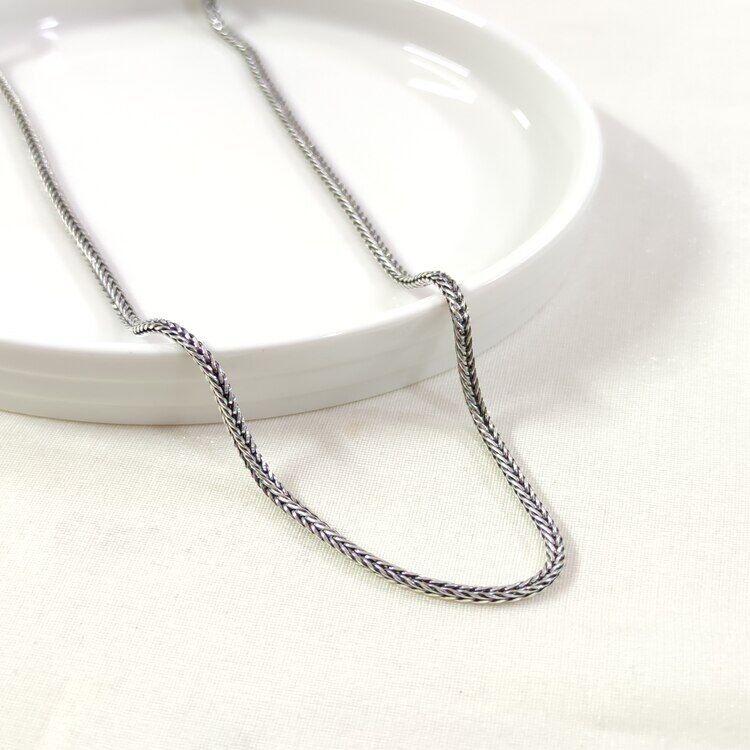 2,30 MM GÜMÜŞ TİLKİ KUYRUĞU KÜP ZİNCİR KOLYE 65 CM