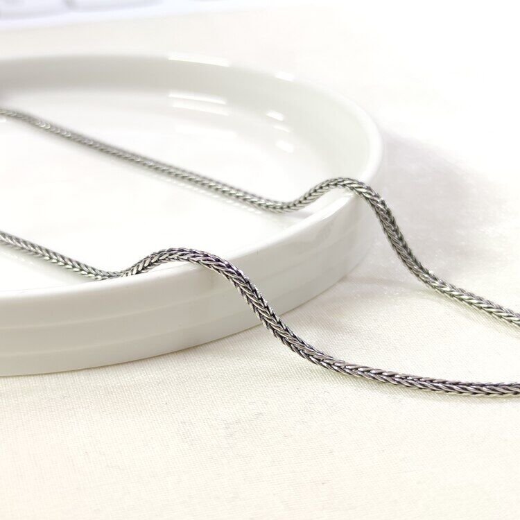 2,30 MM GÜMÜŞ TİLKİ KUYRUĞU KÜP ZİNCİR KOLYE 65 CM