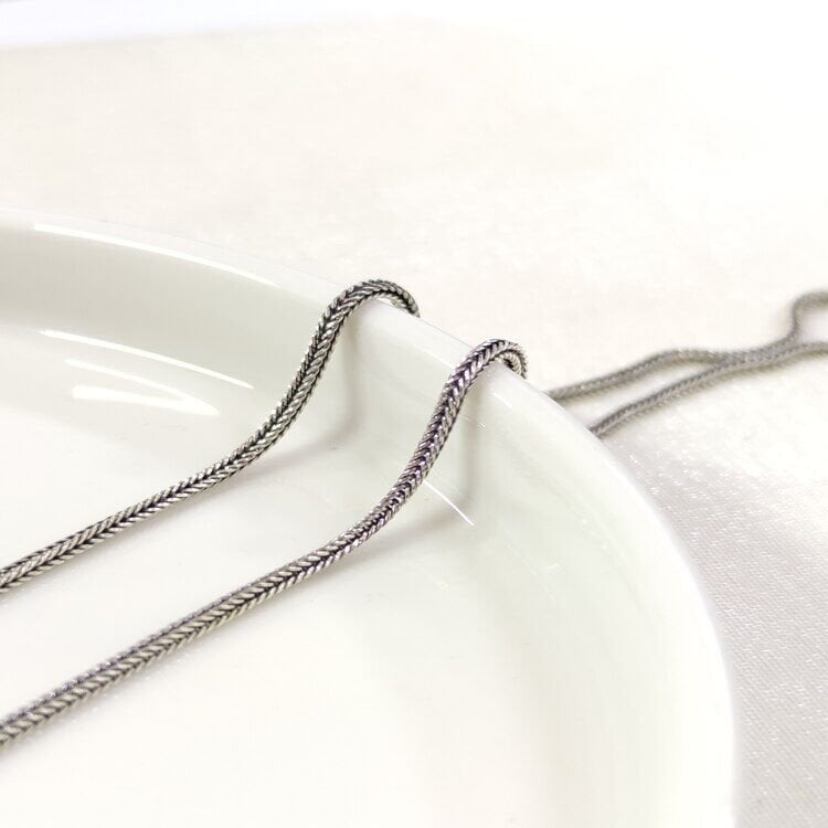 1,60 MM GÜMÜŞ TİLKİ KUYRUĞU KÜP ZİNCİR KOLYE 65 CM