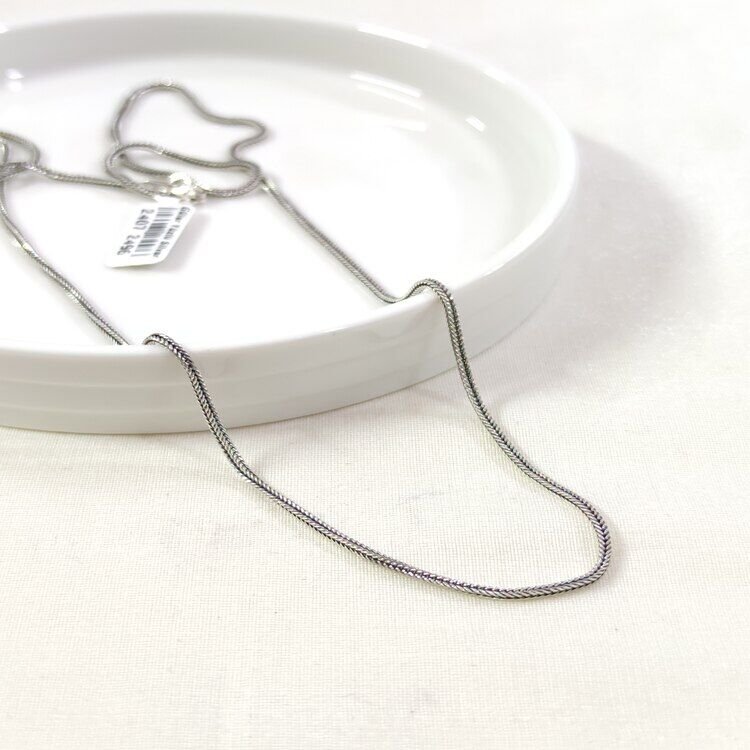 1,60 MM GÜMÜŞ TİLKİ KUYRUĞU KÜP ZİNCİR KOLYE 65 CM