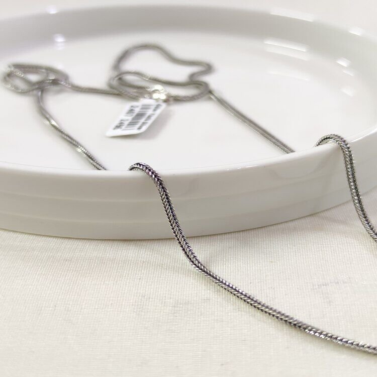 1,60 MM GÜMÜŞ TİLKİ KUYRUĞU KÜP ZİNCİR KOLYE 65 CM