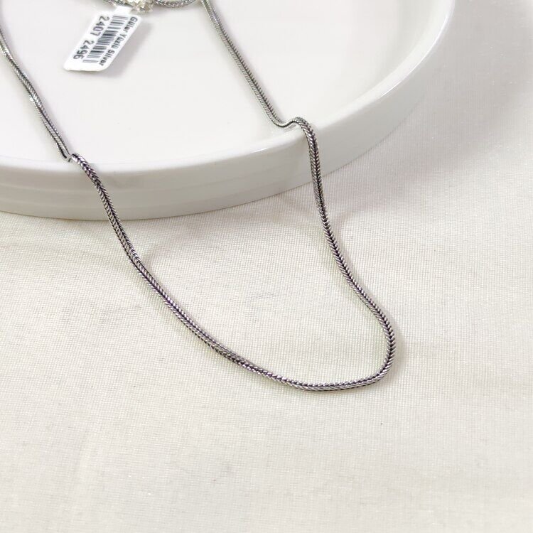 1,60 MM GÜMÜŞ TİLKİ KUYRUĞU KÜP ZİNCİR KOLYE 65 CM