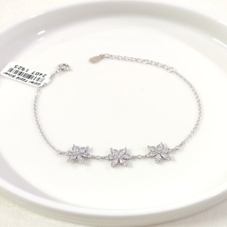 İTHAL ÜÇLÜ LOTUS GÜMÜŞ BİLEKLİK