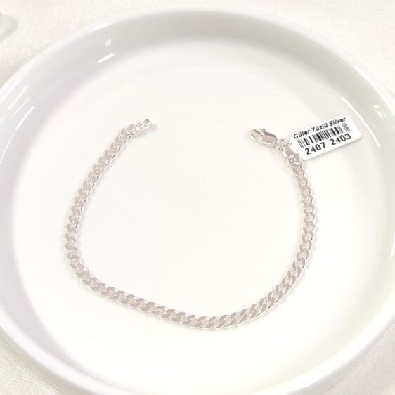 3,50 MM ERKEK ZİNCİR GURMET GÜMÜŞ BİLEKLİK 19 CM