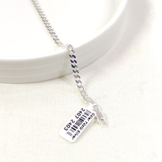 3,50 MM ERKEK ZİNCİR GURMET GÜMÜŞ BİLEKLİK 19 CM