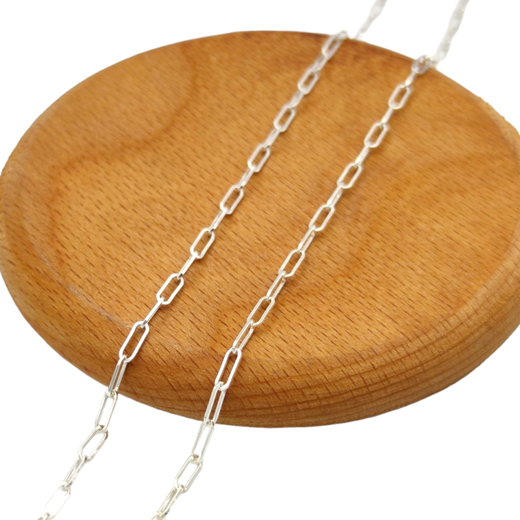 ITALY 3 MM ATAÇ GÜMÜŞ ZİNCİR KOLYE 50 CM BEYAZ - STD