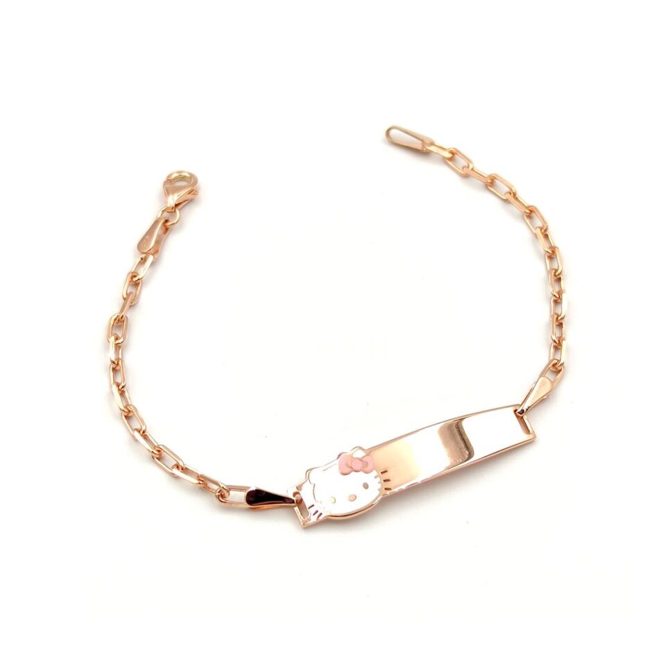 HELLO KEDİ İSİMLİ ÇOCUK BİLEKLİK ROSE BAKIR - STD