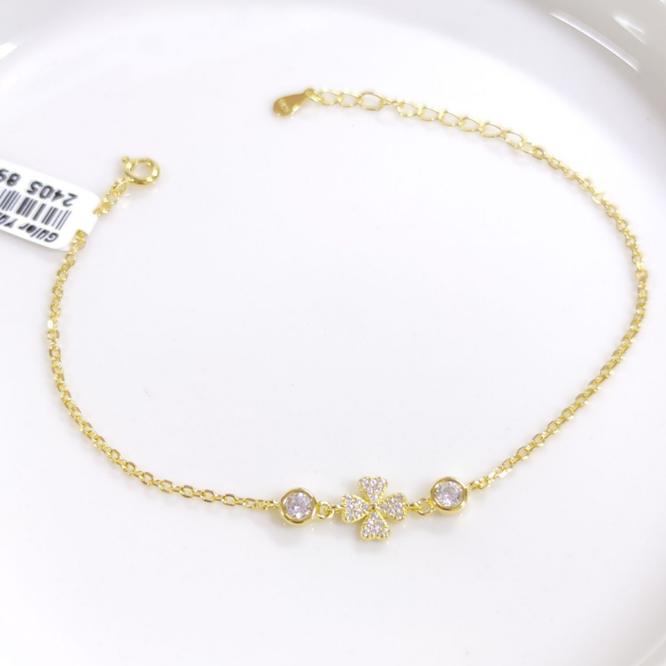 İTHAL TAŞLI YONCA GÜMÜŞ BİLEKLİK 16+3 CM