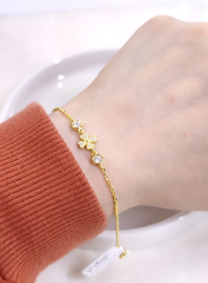 İTHAL TAŞLI YONCA GÜMÜŞ BİLEKLİK 16+3 CM