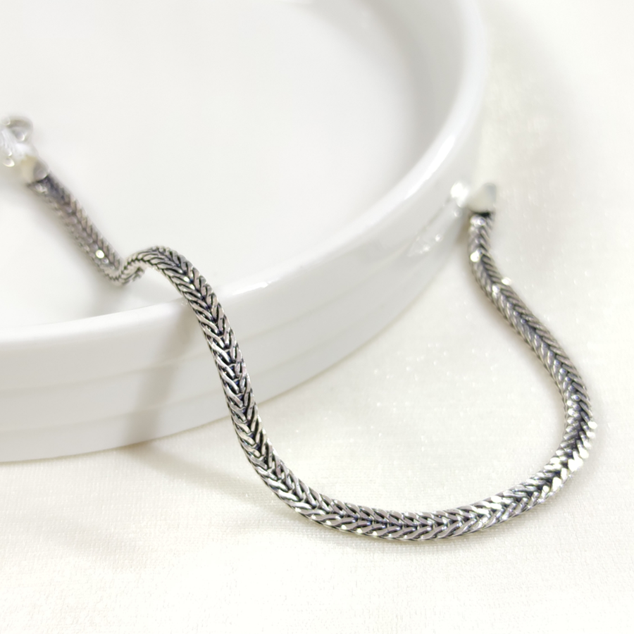 3,30 MM GÜMÜŞ TİLKİ KUYRUĞU ZİNCİR BİLEKLİK