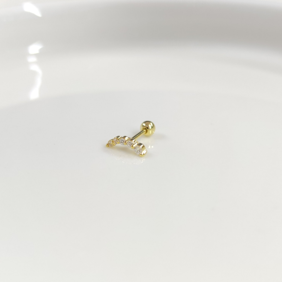 SIRALI TAŞ GÜMÜŞ TRAGUS PIERCING