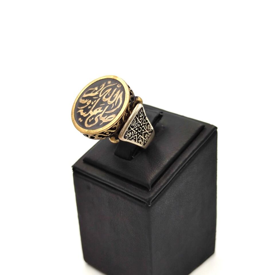SALLALLAHU ALEYHİ VE SELLEM - ÖZEL TASARIM ERKEK GÜMÜŞ YÜZÜK