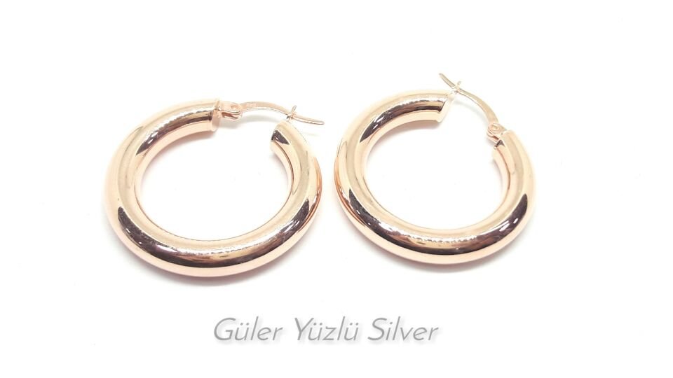 22 MM BOMBELİ HALKA GÜMÜŞ KÜPE