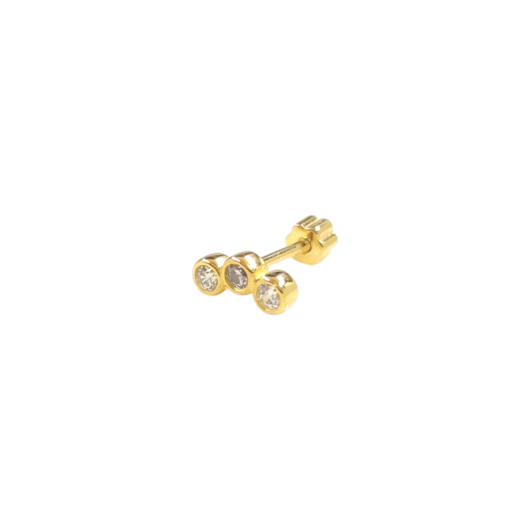 SIVAMA ÜÇ TAŞ GÜMÜŞ TRAGUS PIERCING