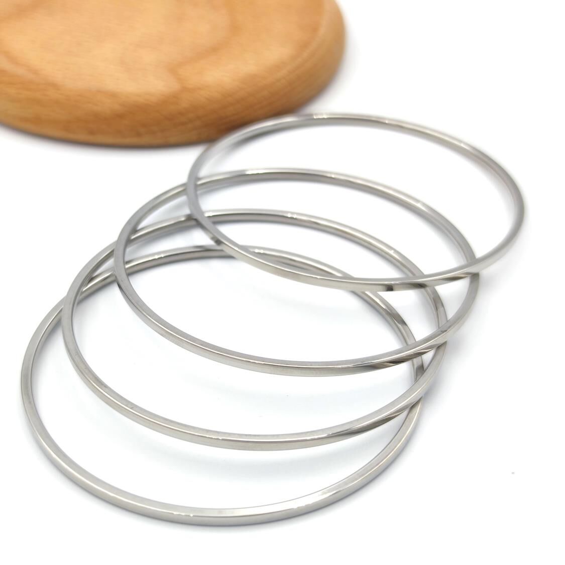 DÖRTLÜ 60 MM İNCE RAY ÇELİK BİLEZİK BEYAZ - STD