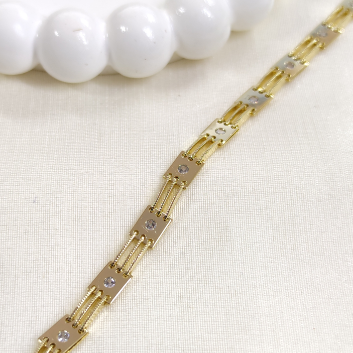 XUPING 7 MM KARE BİLEKLİK GOLD 17 CM