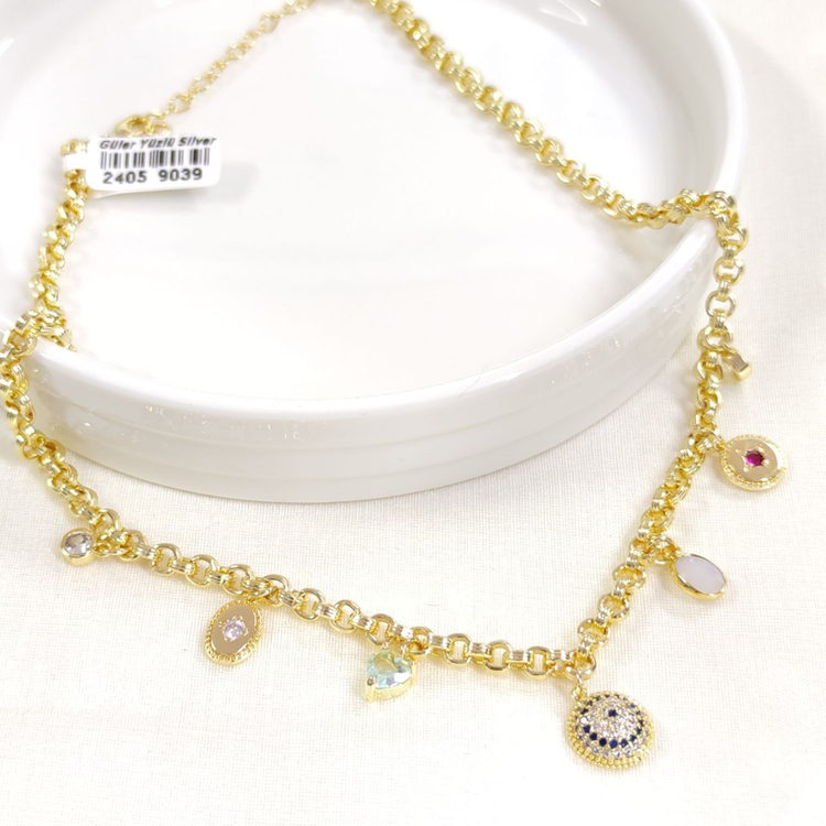 FULLYX SALLANTILI FORSE KOLYE GOLD 40+5 CM