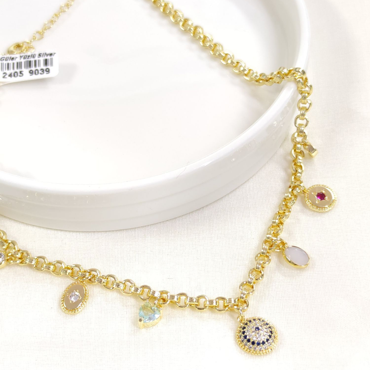 FULLYX SALLANTILI FORSE KOLYE GOLD 40+5 CM