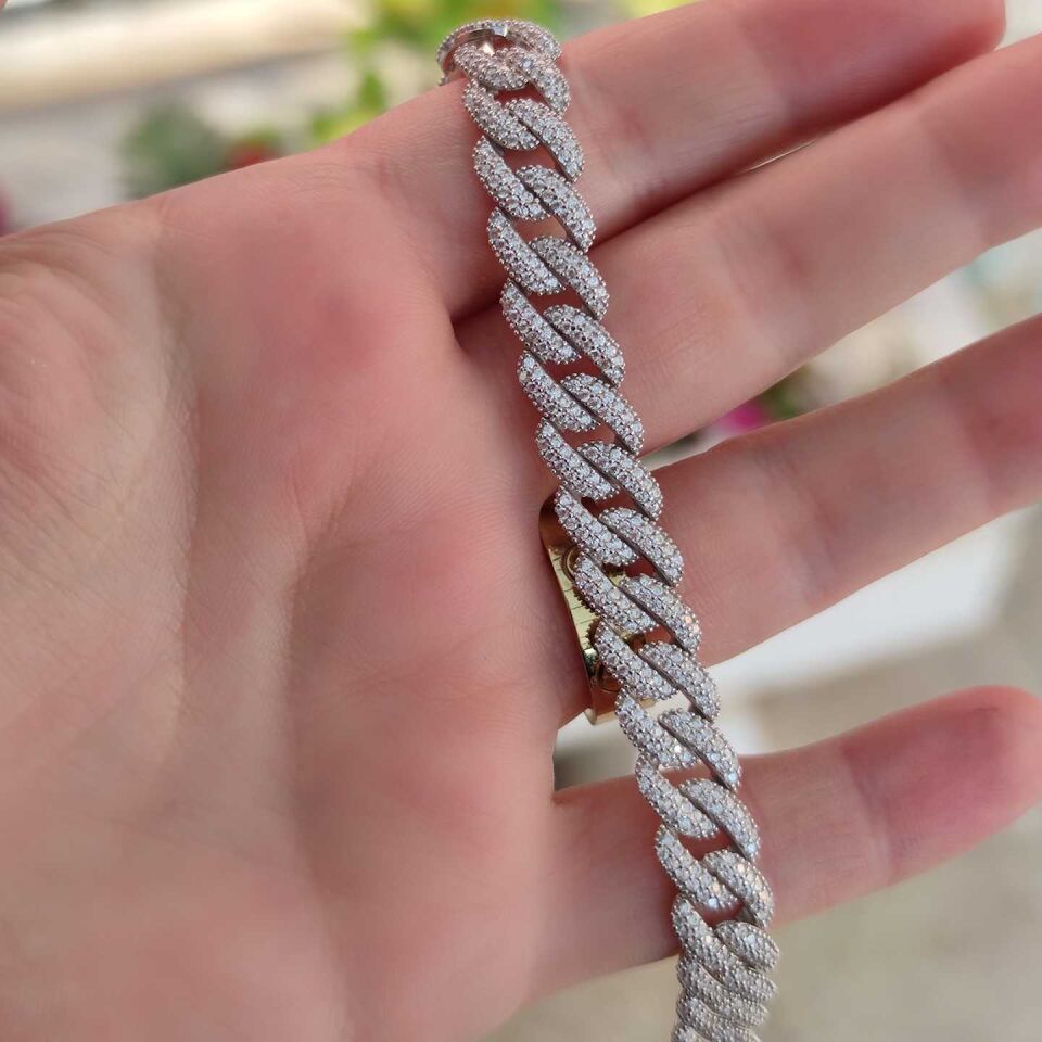 TAŞLI GURMET 16 CM GÜMÜŞ BİLEKLİK RODYUM BEYAZ - STD