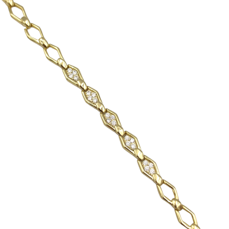 XUPING TAŞLI DÖRTGEN ZİNCİR BİLEKLİK GOLD