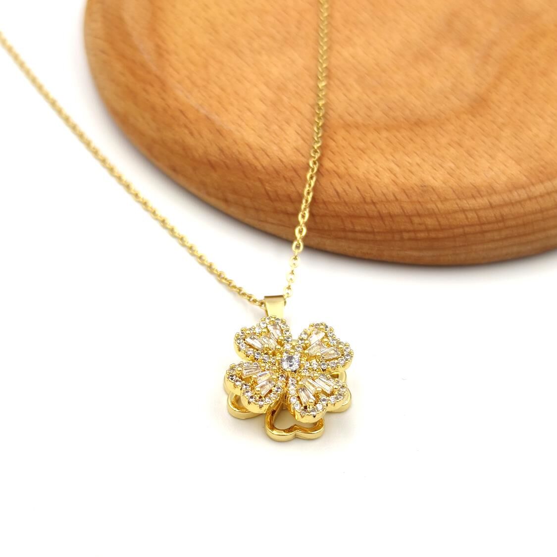 DÖNEN YONCA STRES ÇARKLI ÇELİK KOLYE STD - ALTIN SARI