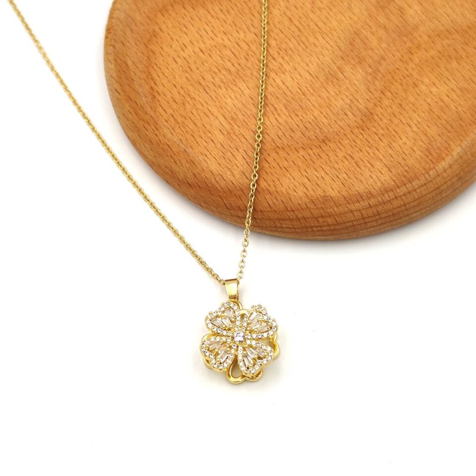 DÖNEN YONCA STRES ÇARKLI ÇELİK KOLYE STD - ALTIN SARI