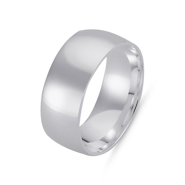 8 MM BOMBELİ SADE GÜMÜŞ ALYANS GÜMÜŞ - 21