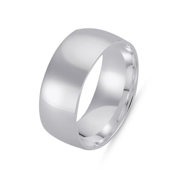 8 MM BOMBELİ SADE GÜMÜŞ ALYANS GÜMÜŞ - 19