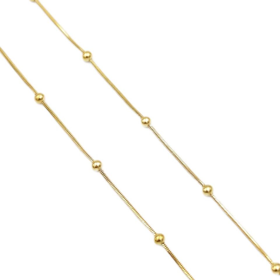 ÇELİK 65 CM TOP TOP ZİNCİR KOLYE GOLD