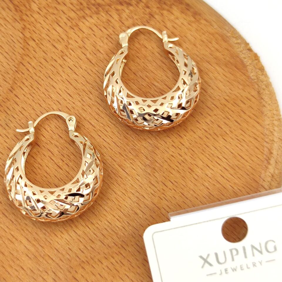 XUPING BOMBELİ DESENLİ HALKA KÜPE