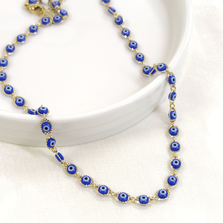 XUPING NAZAR BONCUKLU ZİNCİR 42+5 CM KOLYE GOLD