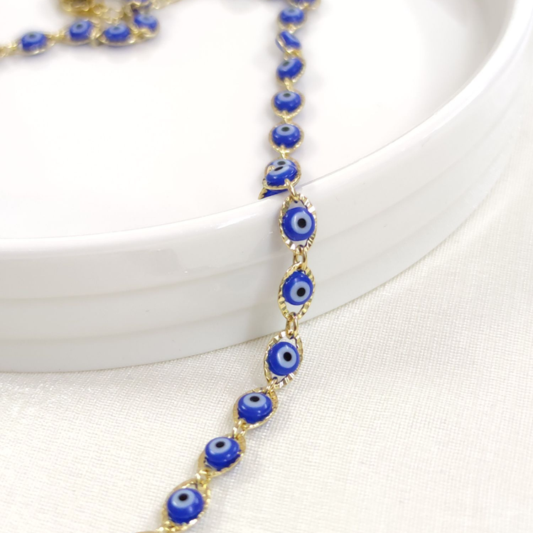XUPING NAZAR BONCUKLU ZİNCİR 42+5 CM KOLYE GOLD