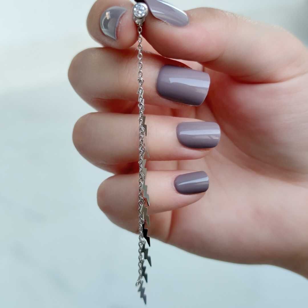 SALLANTILI ŞİMŞEK - TEK - GÜMÜŞ KÜPE RODYUM BEYAZ - STD