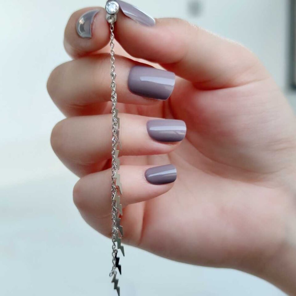 SALLANTILI ŞİMŞEK - TEK - GÜMÜŞ KÜPE RODYUM BEYAZ - STD