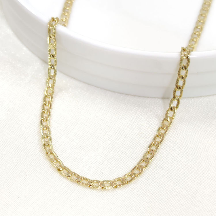 XUPING 3 MM EZME GURMET DESENLİ ZİNCİR 45 CM KOLYE GOLD