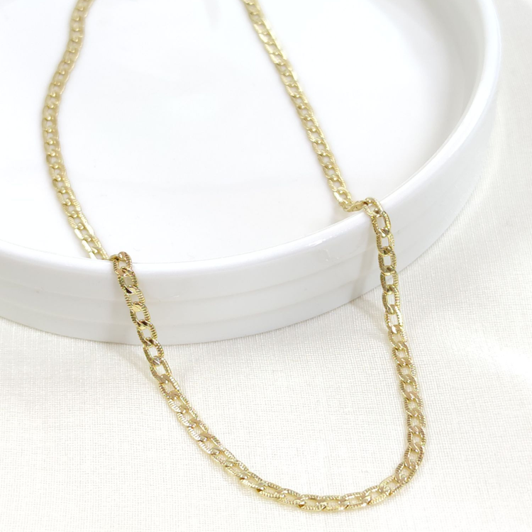 XUPING 3 MM EZME GURMET DESENLİ ZİNCİR 45 CM KOLYE GOLD