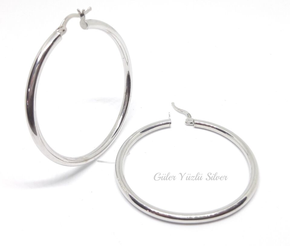 41 MM BORU HALKA GÜMÜŞ KÜPE